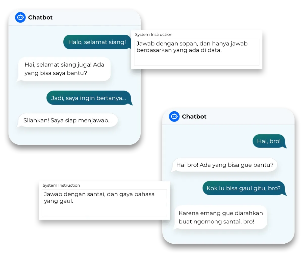 Contoh percakapan natural antara pelanggan dan chatbot